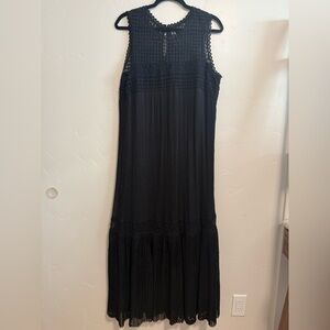 Anthropologie Black Crochet Maxi Dress